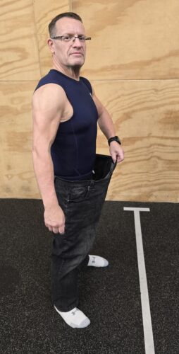 30in Waist in July 2024.These are my Jacamo jeans from September 2023 – 42in Waist! At the start, in July 2023, I was wearing 46in waist jeans.